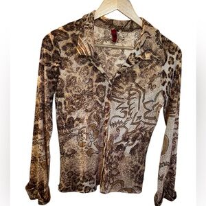 Y2K Leopard Print Top